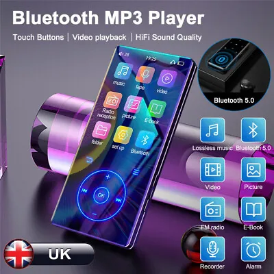 Bluetooth Support 128GB MP4/MP3 Lossless Music Player FM Radio Recorder Sport UK • £25.98