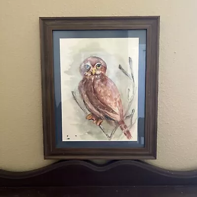 Vintage Owl Water Colored Framed Art! • $30
