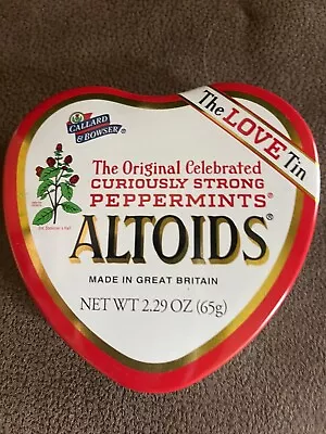 Vintage Collectible Heart Shaped Peppermint Altoid Hinged Tin The LOVE Tin MINT • $2