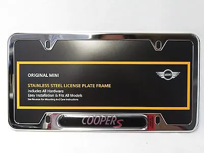 OEM Mini Cooper License Plate Frame Cooper S Polished Steel 51805A5CFA5 • $41.85