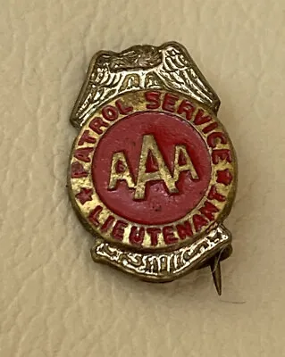 Vintage AAA PATROL SERVICE AWARD Badge LIEUTENANT Mini Road Safety Pin • $4.99