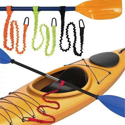 Safe Kayak Canoe Paddle Leash Fishing Rod Pole Coiled Lanyard Elastic Tie Rope • $13.75