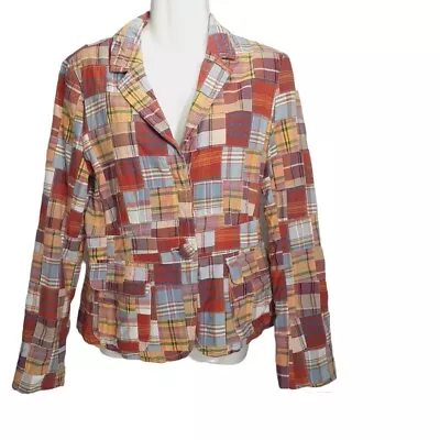 J. Crew Jacket  BlazerWomens Size 6 Multicolor Madras Plaid  • $22.60