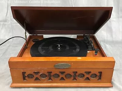 Pyle Retro Vintage Classic Style Turntable Vinyl Record Player Mahogany Cabinet • $24.99