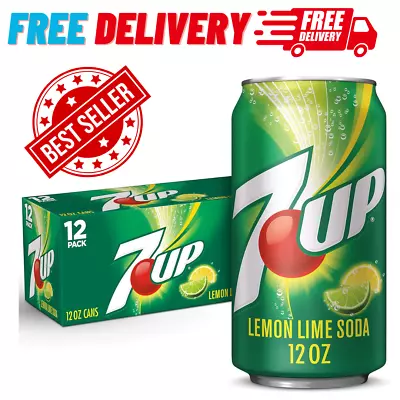 7UP Lemon Lime Soda Naturally Flavored And Caffeine Free 12 Fl Oz Cans (Pack O • £11.63