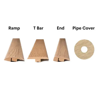 Light Oak Shade Flooring Accessories Ramp / End Profile / T Bar / Pipe Covers • £10.99