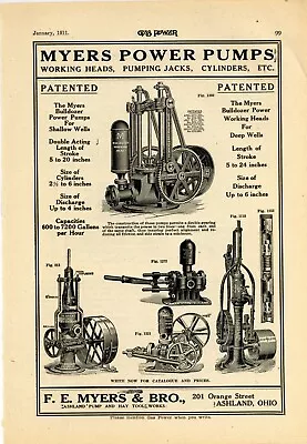 1911 F.E. Myers & Bro. Ad: Power Pumps - Ashland Ohio • $17.76