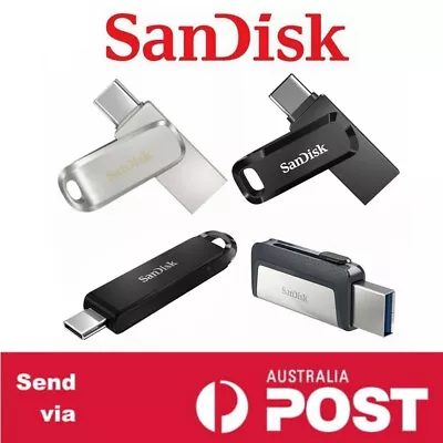 SanDisk Type C USB 3.1 32GB 64G 128G 256G Ultra Dual Luxe Go Flash Drive Memory • $15.68