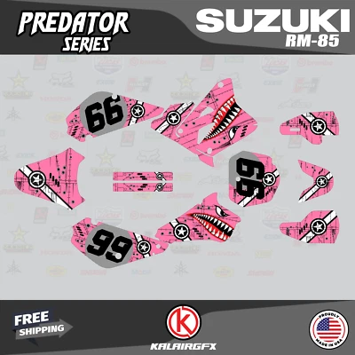 $49.99 • Buy Graphics Kit For SUZUKI RM85 (2001-2023) RM 85 Predator-Pink