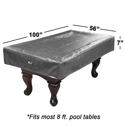 USED. Grey 8ft Heavy Duty Leatherette Billiard Pool Table Cover (Wrinkles) • $28.39