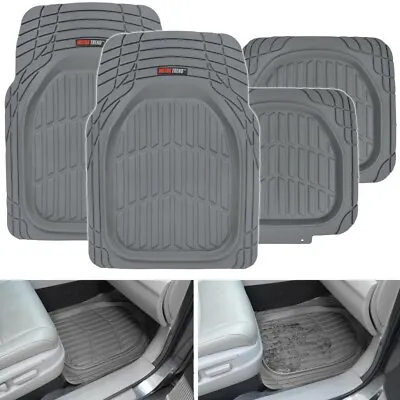 Motor Trend FlexTough 4pc Rubber Floor Mats - Thick Heavy Duty All Weather Gray • $44.90