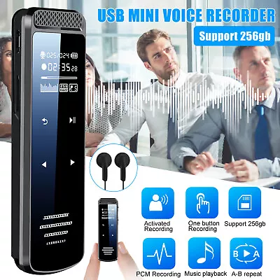 Mini Digital Voice Activated Recorder Sound Audio Recording Device W/Earphones • $21.98