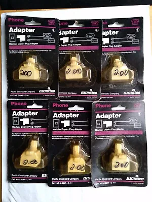 Lot Of 6 Modular Duplex Plug Adapter 2 Into 1 Phone Adapter New Old Stock • $6.25