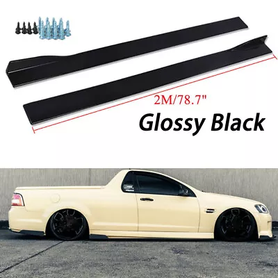 Glossy Black 78.7  Side Skirt Extension Splitter For Holden VE Commodore Ute • $54.95