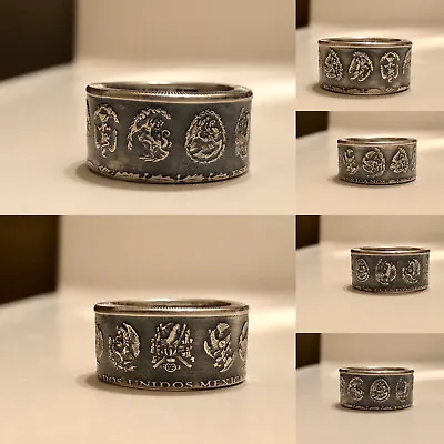 Mexican Coin Ring 1 Oz Of 99% Silver Libertad Beautiful Sizes Avalibles 6-16 • $90