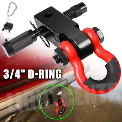 2  Tow Shackle Trailer Hitch Receiver Heavy Duty 3/4  D-Ring Recovery 45000 Lbs • $35.99