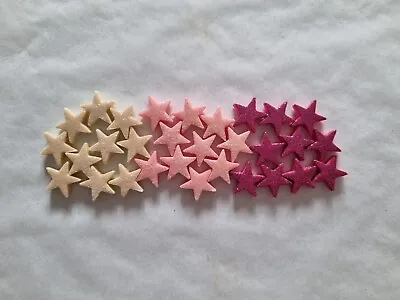 30 Mixed Colour Glitter Stars - Edible Sugar Cake Decorations / Toppers • £4.95