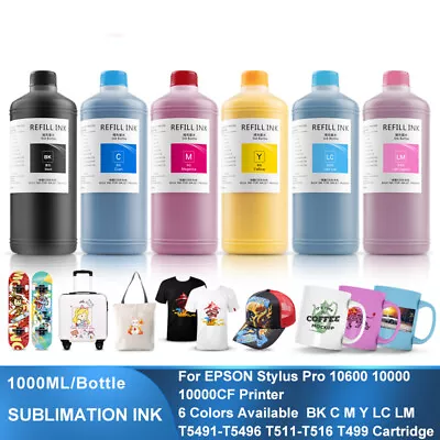 1000ML T5491 T5496 Sublimation Ink For EPSON 10600 10000CF 10000 Printer  • $490
