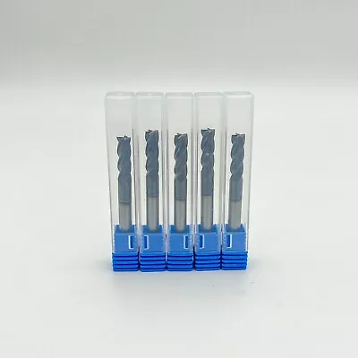 5 PCS 4 FLUTE 1/4 END MILL SOLID CARBIDE TiAlN COATED X 3/4 X 2-1/2 CNC BIT • $23.50