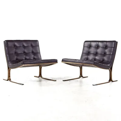 Nicos Zographos Mid Century CH28 Ribbon Chairs - Pair • $4347