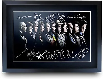£29.99 • Buy Dr Who All The Doctors Series A3 Poster Framed Autograph Picture For Movie Fan