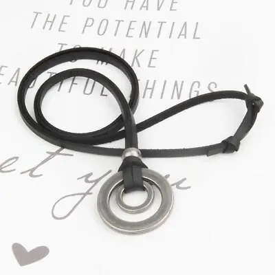 PU Leather Necklace Cord Rope With Pendant For Women Men • £5.99