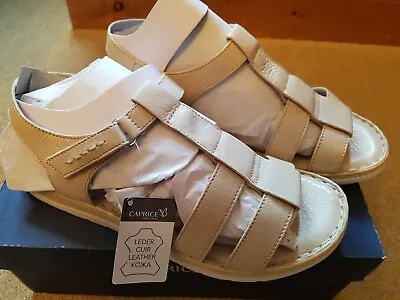 CAPRICE SOFT LEATHER Flat 'Beach Nappa' Sandals - UK 7.5  / EUR 41 - NEW BOXED • £29.99