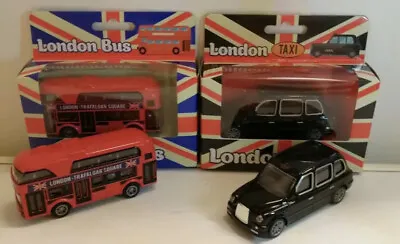 £13.49 • Buy London Double Decker Bus And London Black Cab Toys Die Cast Metal “Free Postage”
