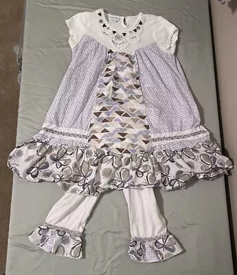 Naartjie Kids Girls Vintage Dress And Matching Ruffle Pants Size 6 • $19.99