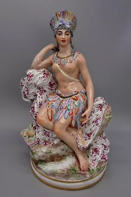 Huge 19th Century 38 Cm Samson Of Paris Porcelain Figure Of Native Indian • £250