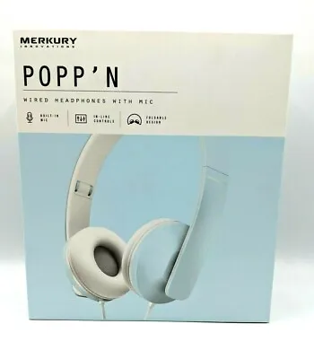Merkury Innovations POPP'N Wired Headphones With Mic Powder Blue • $19.99