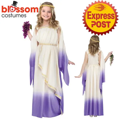 CK2381 Purple Girls Greek Goddess Pink Toga Egyptian Roman Dress Up Costume • $65.75