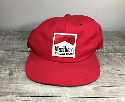 Marlboro Racing Team Gear Red Snapback Hat Cap One Size Made In USA 90s Vintage • $101.98