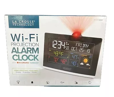 La Crosse Tech C82929 WiFi Projection Alarm Clock AccuWeather Wireless Charger • $38