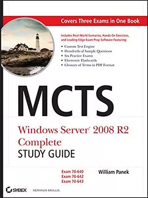 MCTS WINDOWS SERVER 2008 R2 COMPLETE STUDY GUIDE: EXAMS By William Panek *VG+* • $21.49