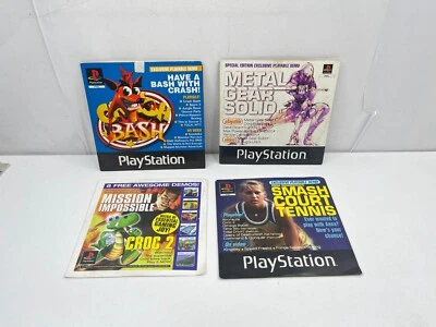 $60 • Buy 4x Sony Playstation 1 PS1 DEMO's - METAL GEAR SOLID / Crash Bash / Croc 2/Tennis