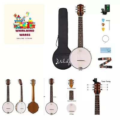 6 String Banjo Banjo Guitar Concert Size 26 Inch Mini Banjitar Closed Solid... • $139.99