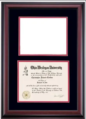 Ohio Wesleyan University Premier Diploma Degree Display Frame With Photo Section • £69.41