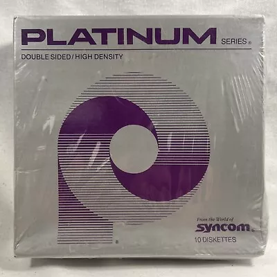 Syncom Platinum Double-Sided Double Density 5.25” 5-1/4” 10 Floppy Disk Pack • $9.99