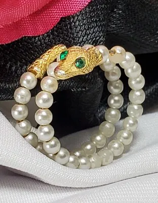 Vintage Gold Snake Wrap Ring • $26