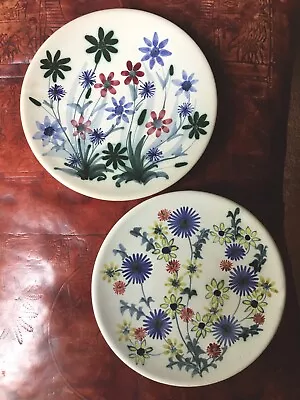 Vintage RYE POTTERY MULTI FLORAL PLATES Hand Painted 1960s - 6.75” • £20