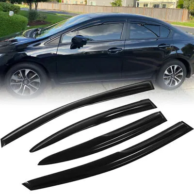 For 2012-2015 Honda Civic Sedan JDM Mugen Style Window Visor Vent Rain Guards • $33.99