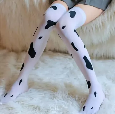 Stylish Cow Print Long Socks Over The Knee For Women • £5.35