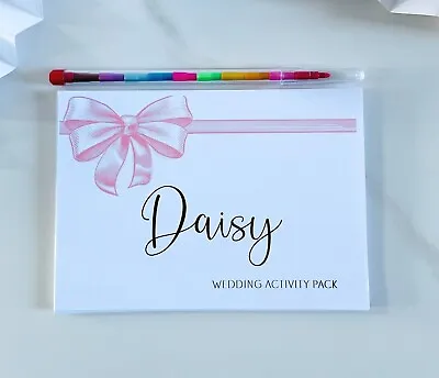 Personalised Kids Wedding Activity Pack Book Favour A6  Size Bow • £1.95