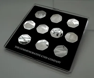 Full Sets Of BRITISH & LANDMARKS & ICONS Silver Commemoratives In 50p Coin Case • £39.99