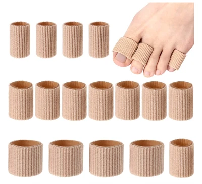 $10.90 • Buy Soft Gel Toe Cushion Tubes Sleeves Open Toes Fingers Corn Pad Protectors Pack 16