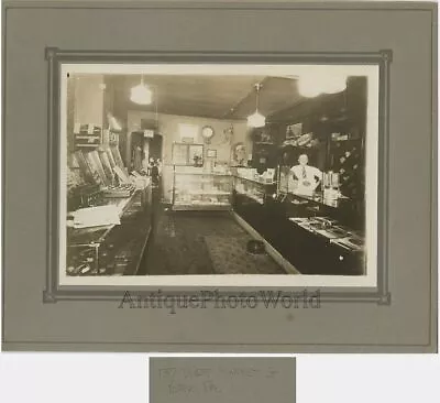 York PA Smoke Cigarette Cigar Shop With Worker Antique Photo • $45