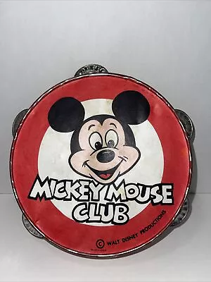 Rare MICKEY MOUSE CLUB Tamborine Music Instrument 1960s Vintage Disney Cartoon • $29.95