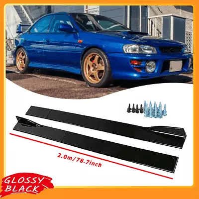 Side Skirt Extension Lip Splitters Rocker Panel For Subaru Impreza GC8 WRX • $46.95