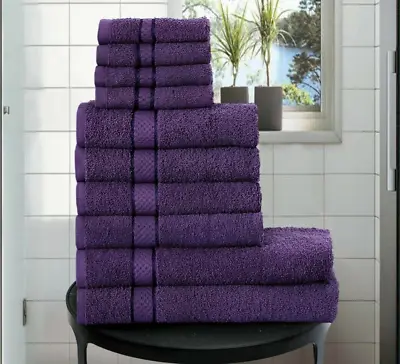 £21.10 • Buy Gift Packs 10 PC Towel Bale Set 100% Cotton Face Hand & Bath Sheet Towels Sets